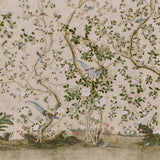 LES OISEAUX PANEL SET Parchment by Schumacher Elegant Birds & Peony Trees Wallpaper – Schumacher 5015155