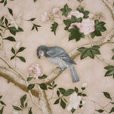 LES OISEAUX PANEL SET Parchment by Schumacher Elegant Birds & Peony Trees Wallpaper – Schumacher 5015155