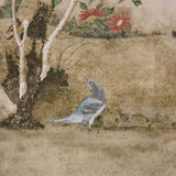 LES OISEAUX PANEL SET Parchment by Schumacher Elegant Birds & Peony Trees Wallpaper – Schumacher 5015155