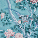 LES OISEAUX PANEL SET Blue Turquoise by Schumacher Birds & Peony Trees Wallpaper – Schumacher 5015156
