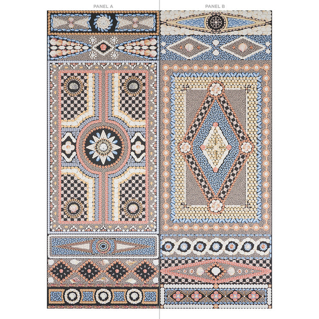 Shell Grotto Panel A Onyx Multi by Mary McDonald Panel Wallpaper – Schumacher 5015160