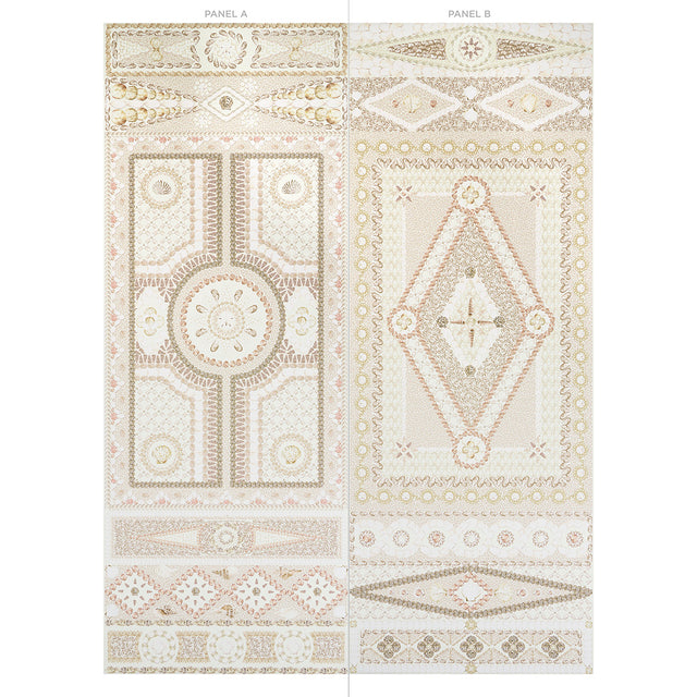 Shell Grotto Panel A Sand by Mary McDonald Classical Shell Wallpaper Panel – Schumacher 5015161