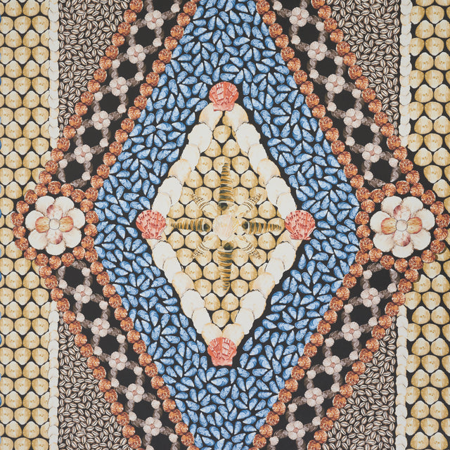 Shell Grotto Panel B Onyx Multi by Mary McDonald Designer Wall Mural – Schumacher 5015162