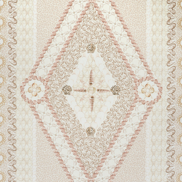 Shell Grotto Panel B Sand by Mary McDonald Classical Seashell Wallpaper Panel – Schumacher 5015163