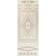 Shell Grotto Panel B wallpaper by Mary McDonald for Schumacher in sand color, featuring a classical seashell motif and intricate architectural design.