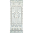 Shell Grotto Panel A wallpaper in seafoam by Mary McDonald for Schumacher, featuring a classical shell motif in a hand-painted style.