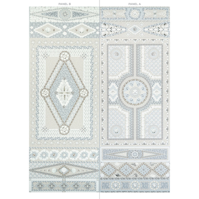 Shell Grotto Panel B Seafoam by Mary McDonald Schumacher Wallpaper Panel – Schumacher 5015165