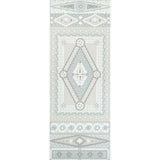 Shell Grotto Panel B wallpaper in seafoam by Mary McDonald for Schumacher, featuring a classical seashell motif in a hand-painted style.