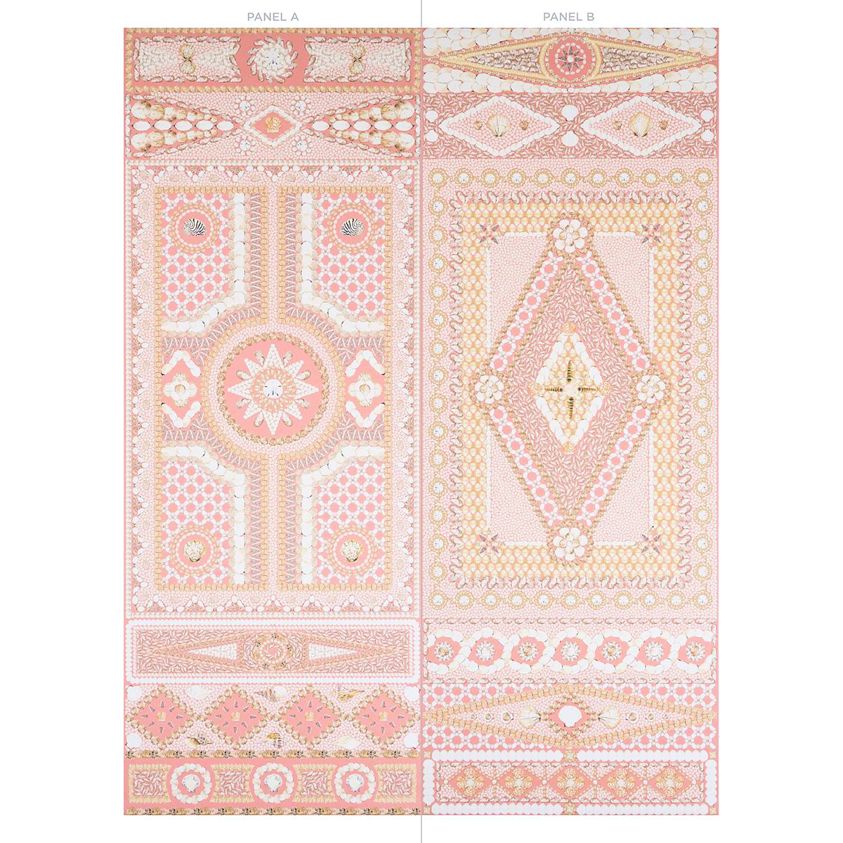 Shell Grotto Panel A Coral by Mary McDonald Designer Wallpaper Panel – Schumacher 5015166