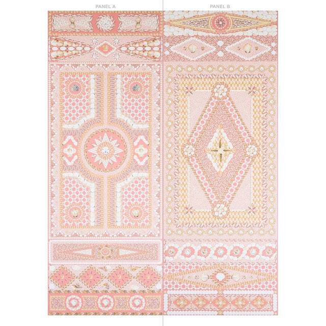 Shell Grotto Panel A Coral by Mary McDonald Designer Wallpaper Panel – Schumacher 5015166
