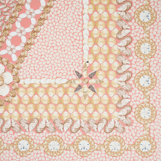Shell Grotto Panel B Coral by Mary McDonald Hand-Painted Seashell Wallpaper Panel – Schumacher 5015167