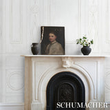 Swedish Manor Panel B White by Mary McDonald Neoclassical Panel Wallpaper – Schumacher 5015171