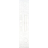 Swedish Manor Panel B wallpaper by Mary McDonald for Schumacher, white neoclassical panel design, shown in interior and detail views.