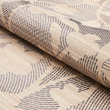Kantha Embroidered Flower Sisal Carbon by Schumacher Handcrafted Floral Embroidered Wallpaper – Schumacher 5015180