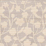 Kantha Embroidered Flower Sisal wallpaper in Carbon by Schumacher, featuring a floral embroidered pattern on textured grasscloth.