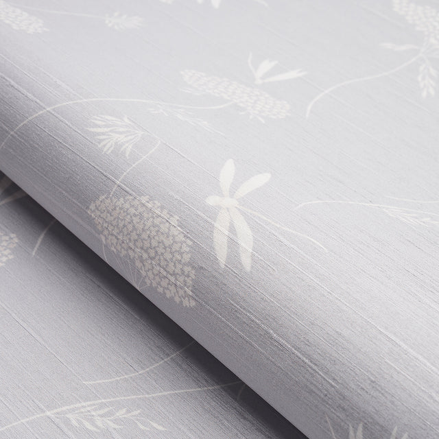 La Libellule Silk Moonstone by Schumacher Elegant Dragonfly Silk Wallpaper – Schumacher 5015190