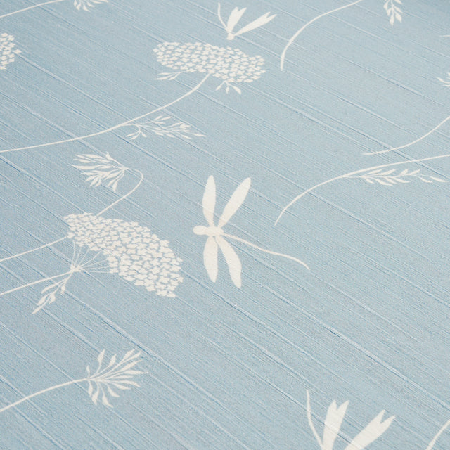 La Libellule Silk Ciel by Schumacher Elegant Dragonfly & Floral Wallpaper – Schumacher 5015191