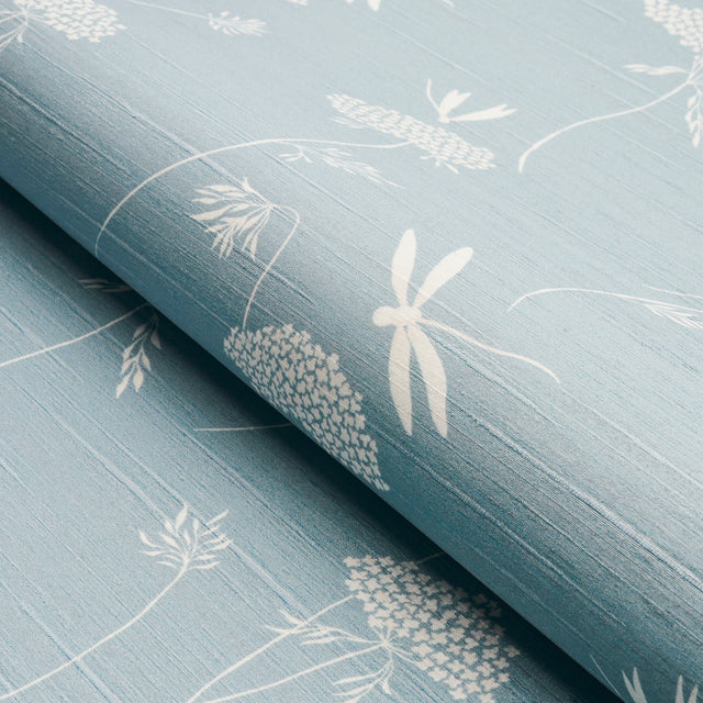 La Libellule Silk Ciel by Schumacher Elegant Dragonfly & Floral Wallpaper – Schumacher 5015191