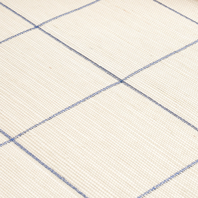 Windowpane Embroidered Sisal Navy by Schumacher – 5015200