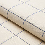 Windowpane Embroidered Sisal Navy by Schumacher – 5015200