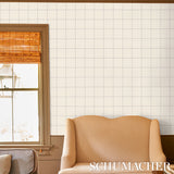Windowpane Embroidered Sisal Navy by Schumacher – 5015200