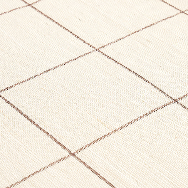 Windowpane Embroidered Sisal Java by Schumacher Woven Grid Wallpaper – Schumacher 5015201