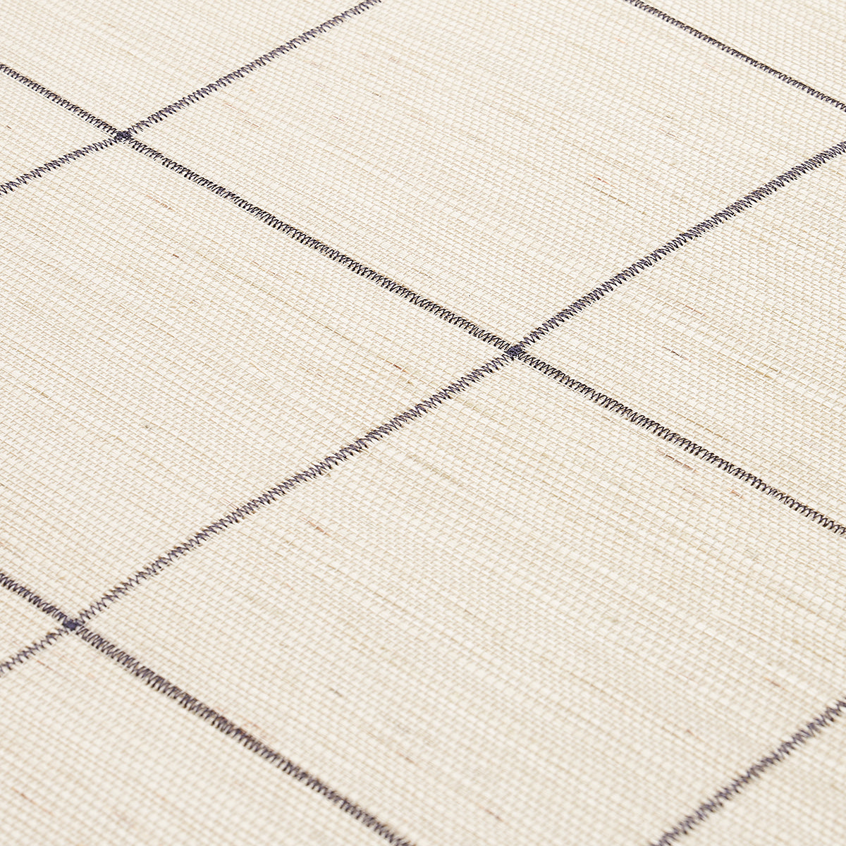 Windowpane Embroidered Sisal Charcoal by Schumacher – 5015202