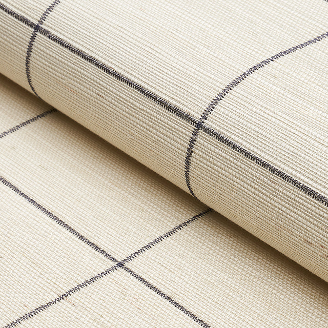 Windowpane Embroidered Sisal Charcoal by Schumacher – 5015202