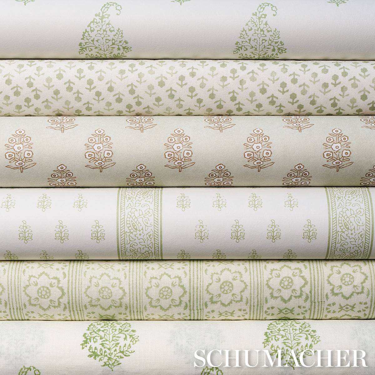 Kerala Paisley II Leaf by Schumacher Jacaranda Collection Green Paisley Wallpaper – Schumacher 5015210