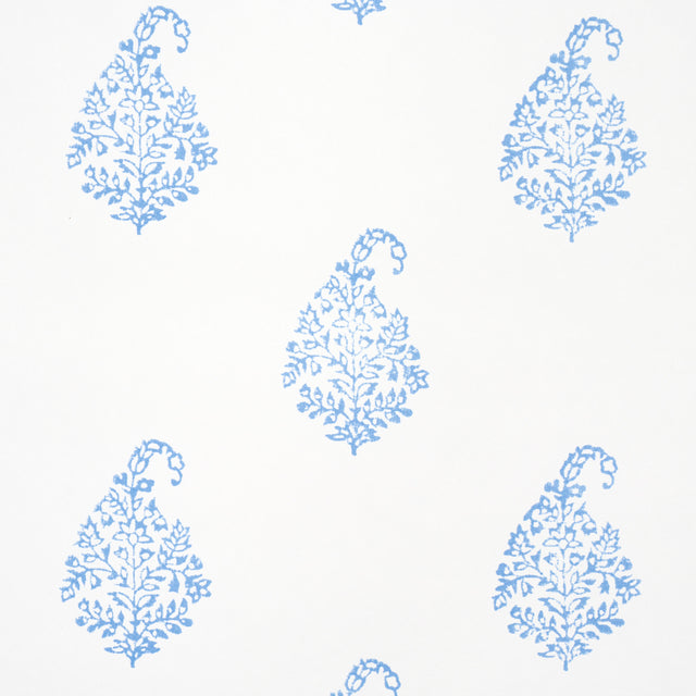 Kerala Paisley II Blue by Schumacher Jacaranda Collection Paisley Wallpaper – Schumacher 5015211