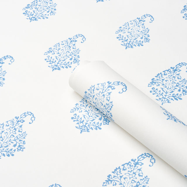 Kerala Paisley II Blue by Schumacher Jacaranda Collection Paisley Wallpaper – Schumacher 5015211