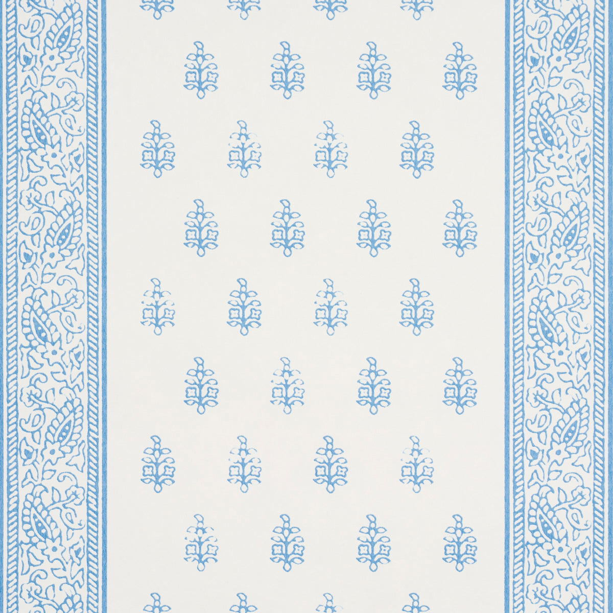 Katsura Stripe II Chambray by Schumacher Classic Floral Stripe Wallpaper – Schumacher 5015230