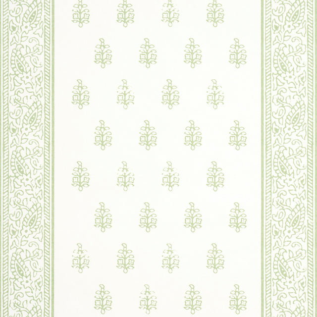 Katsura Stripe II Leaf by Schumacher Classic Floral Stripe Wallpaper – Jacaranda Collection 5015231