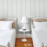 Katsura Stripe II Leaf by Schumacher Classic Floral Stripe Wallpaper – Jacaranda Collection 5015231