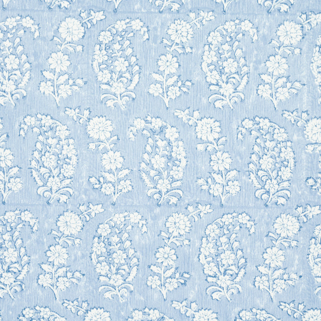 Arita Block Print Cornflower by Schumacher Jacaranda Collection Hand-Blocked Paisley Floral Wallpaper – Schumacher 5015240