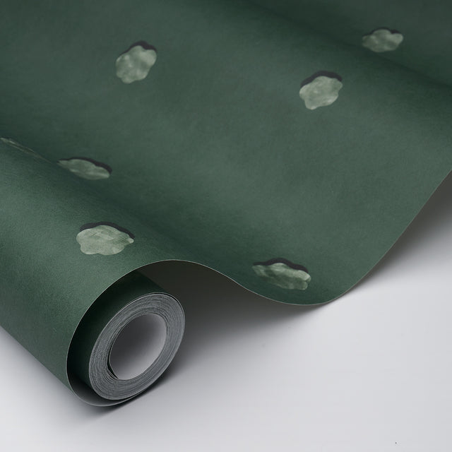 Heavenly Bodies Deep Green by Schumacher Abstract Star Cloud Wallpaper – Schumacher 5015272