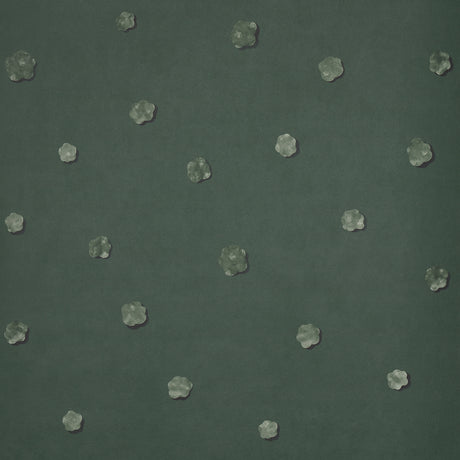 Heavenly Bodies wallpaper in deep green with abstract star and cloud motifs by Schumacher