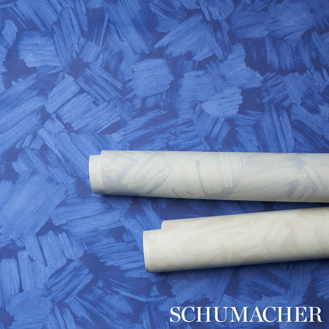 ATMOS Bright Blue by Backdrop Abstract Impressionist Wallpaper – Schumacher 5015280