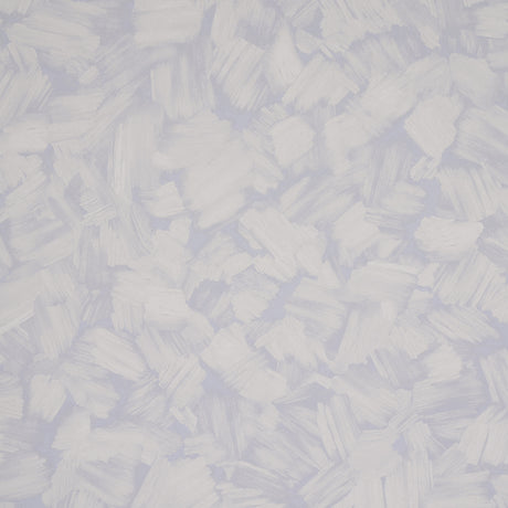 Atmos in Cool Lilac by Backdrop for Schumacher – abstract impressionist brushstroke wallpaper in soft purple tones, shown in styled and detail views.