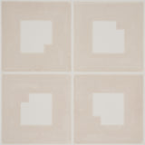 Backdrop Palindrome Sand wallpaper by Schumacher, featuring a large-scale geometric grid pattern in soft beige tones.