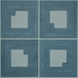 Palindrome wallpaper in teal by Schumacher, featuring a large-scale geometric grid pattern with a hand-painted effect.