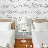 Rhapsody Graphite by Schumacher Large-Scale Calligraphic Stripe Wallpaper – Backdrop Collection 5015300