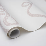 Rhapsody Fog by Backdrop Large-Scale Calligraphic Stripe Wallpaper – Schumacher 5015301