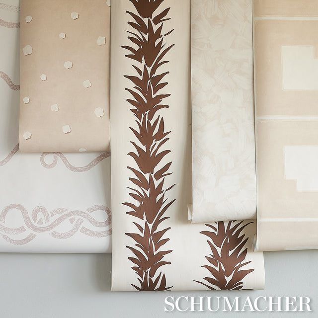 Rhapsody Fog by Backdrop Large-Scale Calligraphic Stripe Wallpaper – Schumacher 5015301