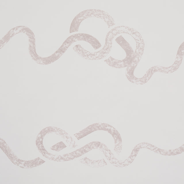 Rhapsody Fog by Backdrop for Schumacher, a large-scale calligraphic stripe wallpaper in soft neutral tones