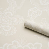 Hothouse Flowers Silhouette Cream by Schumacher – Celerie Kemble Designer Wallpaper 5015320