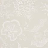 Hothouse Flowers Silhouette wallpaper in cream by Schumacher, featuring a large-scale floral silhouette pattern designed by Celerie Kemble.