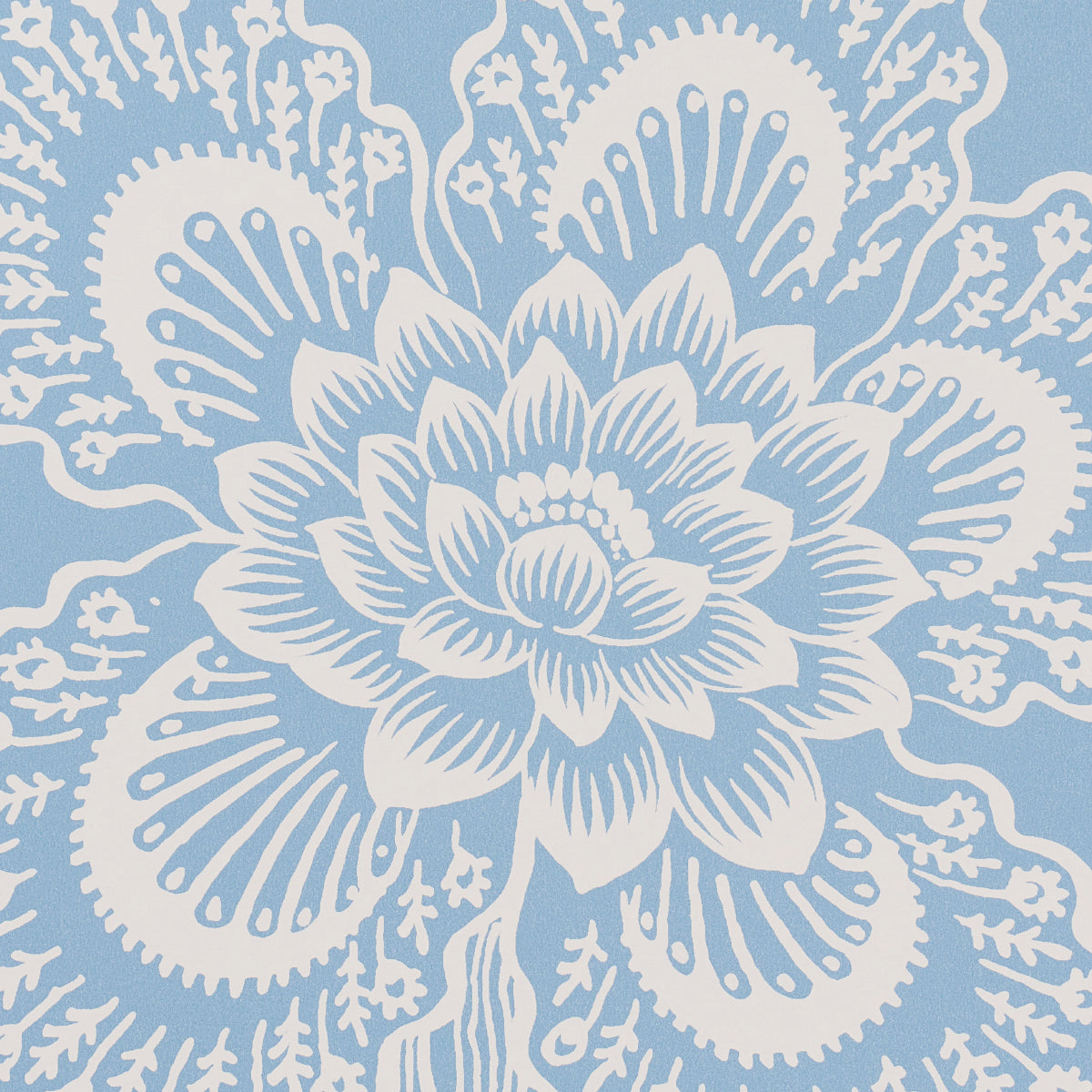 Hothouse Flowers Silhouette Bliss Blue by Celerie Kemble Wallpaper – Schumacher 5015321