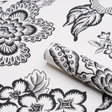 Hothouse Flowers Silhouette Black and White Wallpaper by Celerie Kemble – Schumacher 5015323