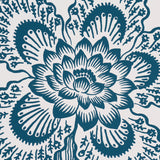 Hothouse Flowers Silhouette Peacock on White by Celerie Kemble Wallpaper – Schumacher 5015324